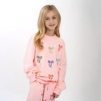 Sparkle Bow Jogger Set | Pink