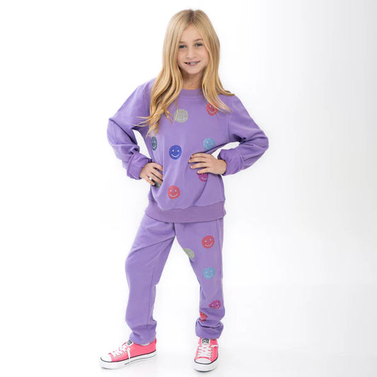 Sparkle Smile Jogger Set | Purple