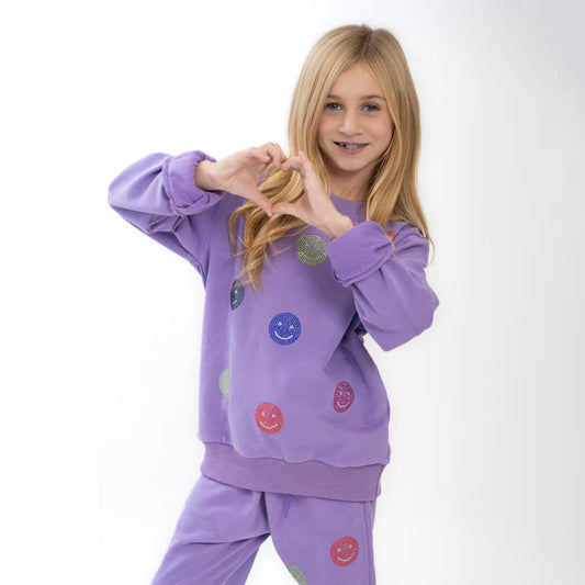Sparkle Smile Jogger Set | Purple