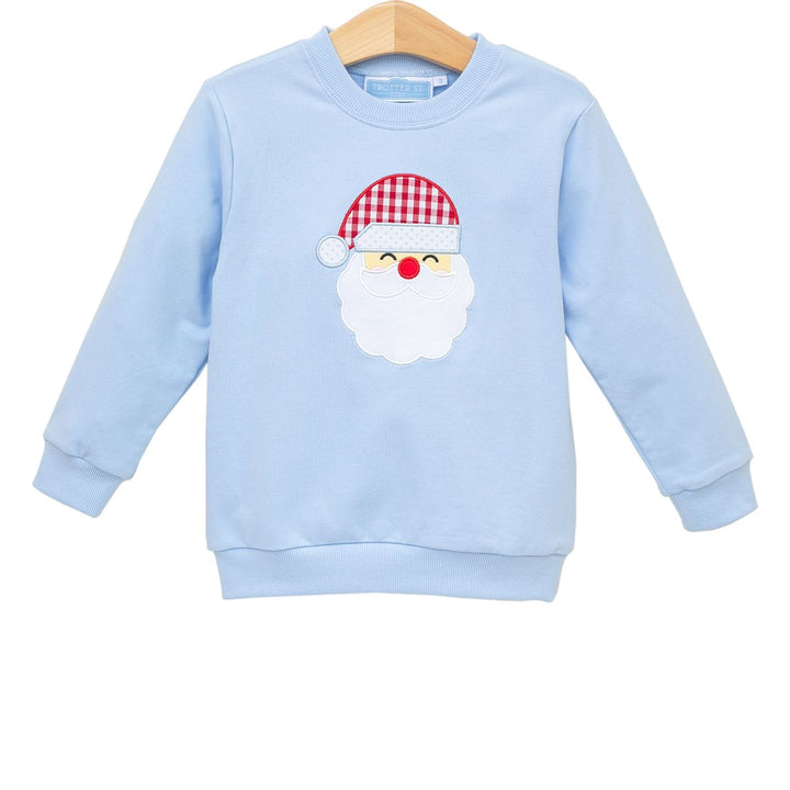 Santa French Terry Pullover | Light Blue