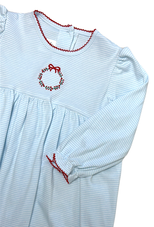 Christmas Wreath Dress | Blue