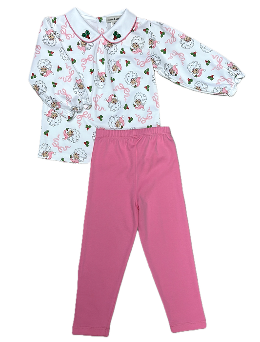 Santa Girls Legging Set | Pink Santa Collection