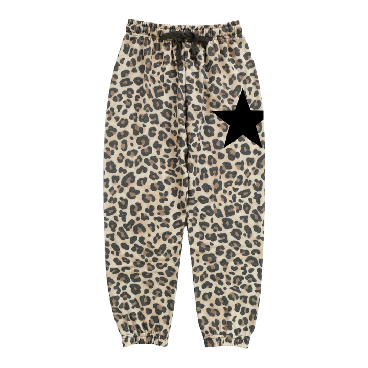 Elastic Waist Cuff Pant | Leopard