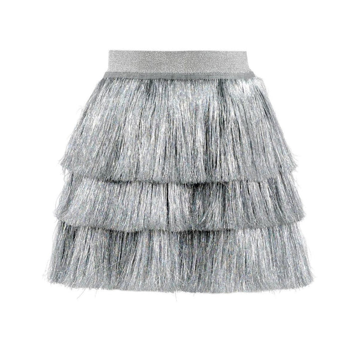 Silver Tinsel Shimmer Tinsel Party Skirt