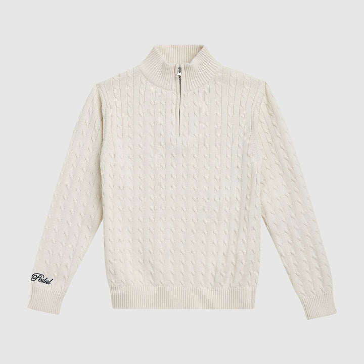 1/4 Zip Mini Cable Sweater | Ivory