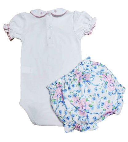 Blue Flowers Diaper Set
