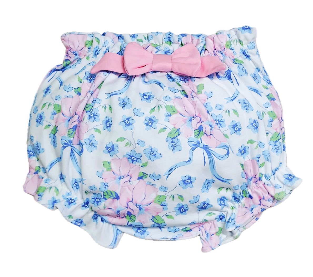 Blue Flowers Diaper Set