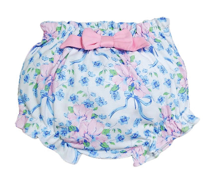Blue Flowers Diaper Set