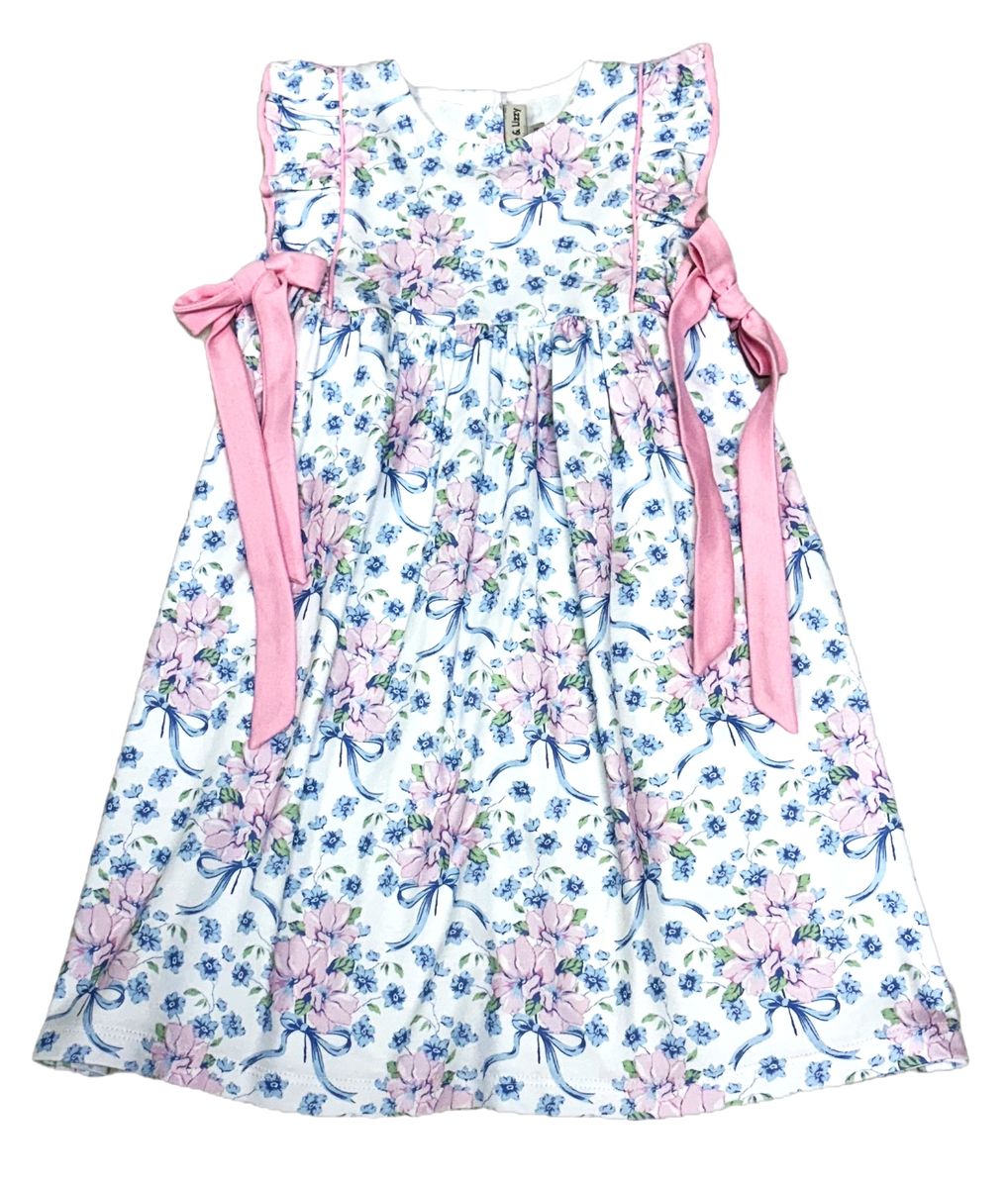 Blue Spring Ruffle Dress