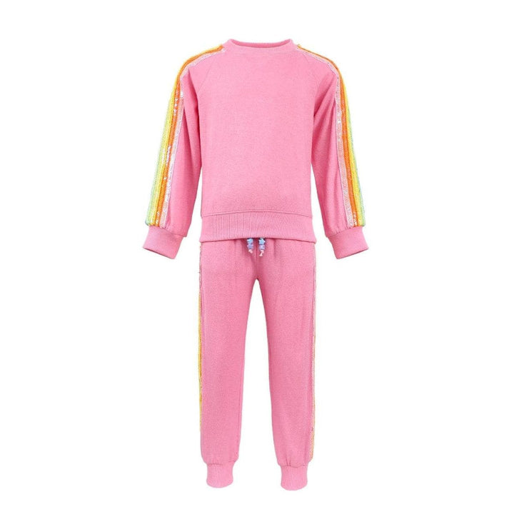 Pink Rainbow Sequin Set