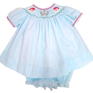 Hand Smocked Blue Bishop Set | Santa Claus