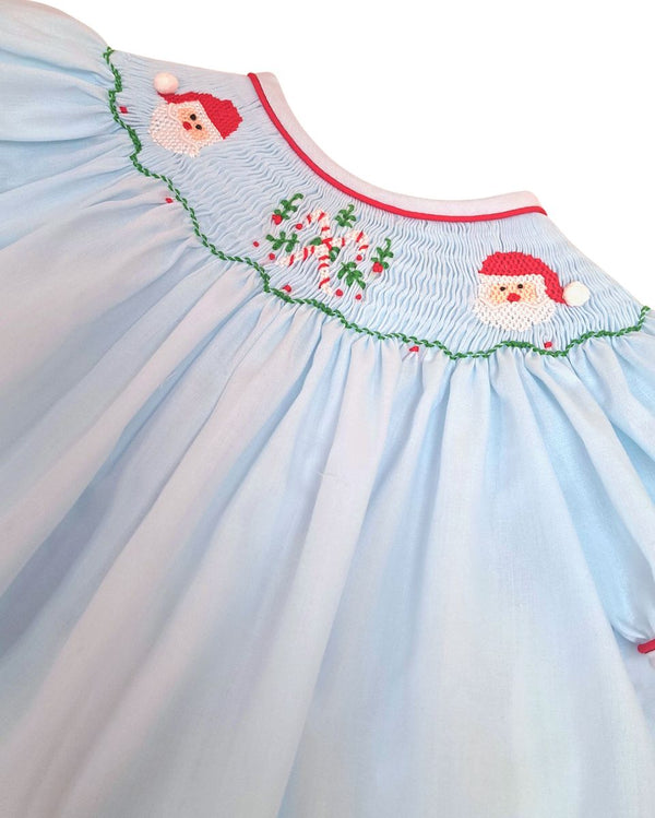 Hand Smocked Blue Bishop Set | Santa Claus