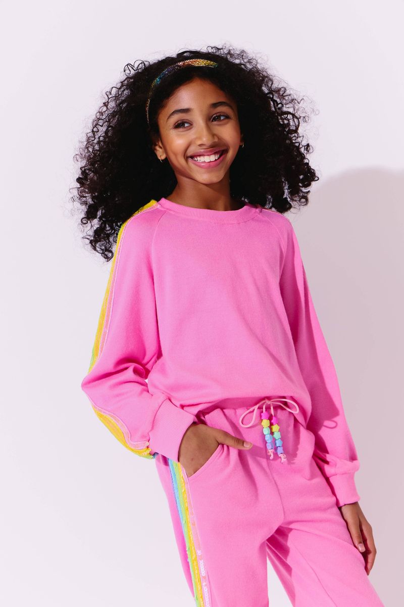Pink Rainbow Sequin Set