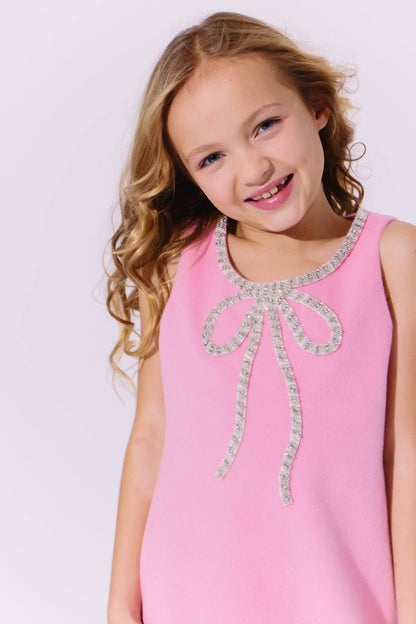 Pink Velvet Bow Princess Dress