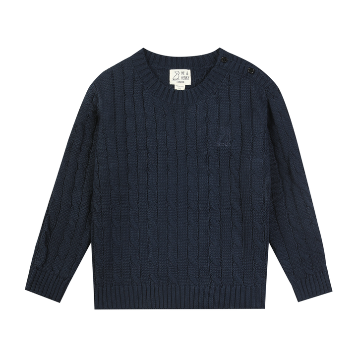 Navy Cable Sweater