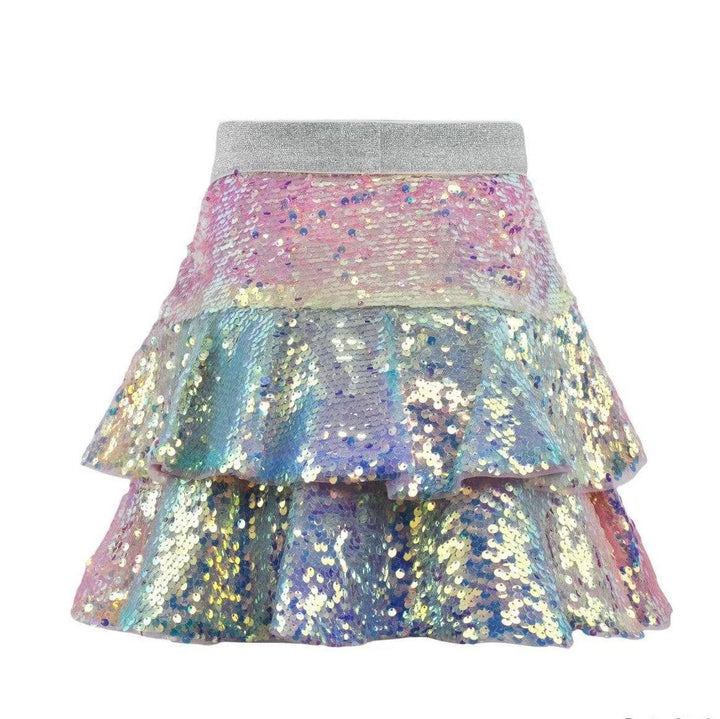 Ombre Sunset Sparkle Tiered Skirt