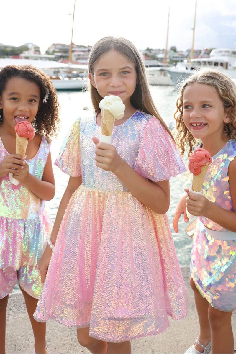 Ombre Sunset Sparkle Party Dress