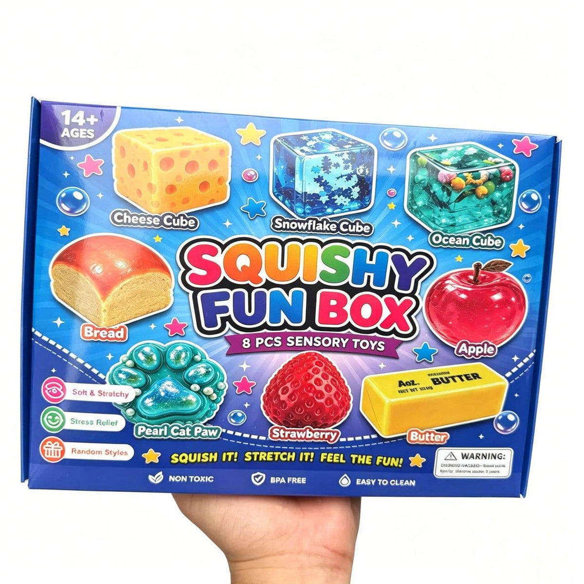 Squishy Fun Box | 8 Piece  Sensory Squishy Toy Set