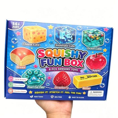 Squishy Fun Box | 8 Piece  Sensory Squishy Toy Set