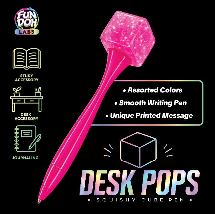 Fun Doh Squishy Cube Toy Pen | Assorted