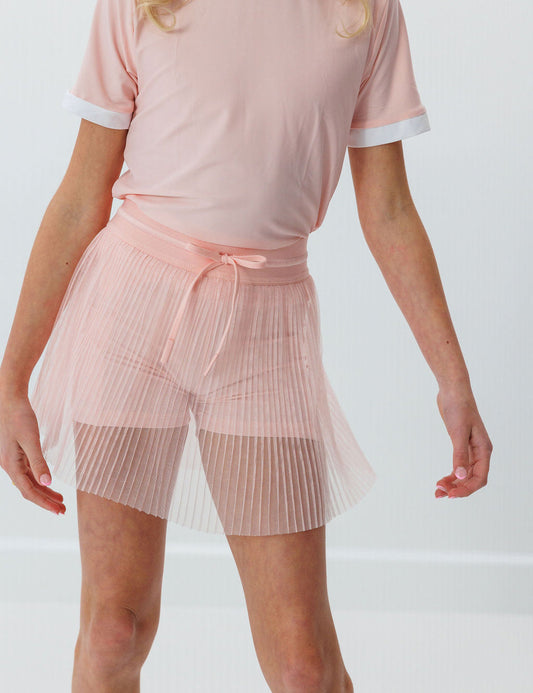 girls pink pleated skort