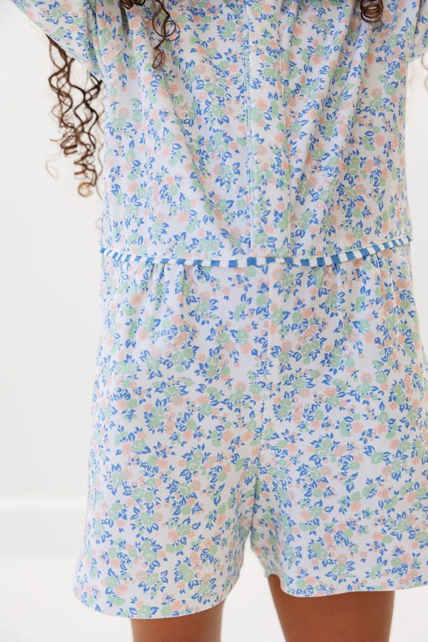 girls floral/seersucker romper