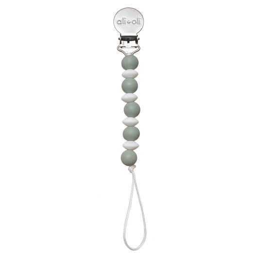 Ali+Oli Silicone Mini Pacifier Clip | Mint