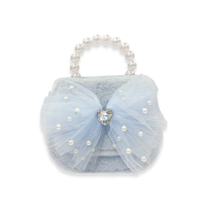 Mesh Bow Furry Purse