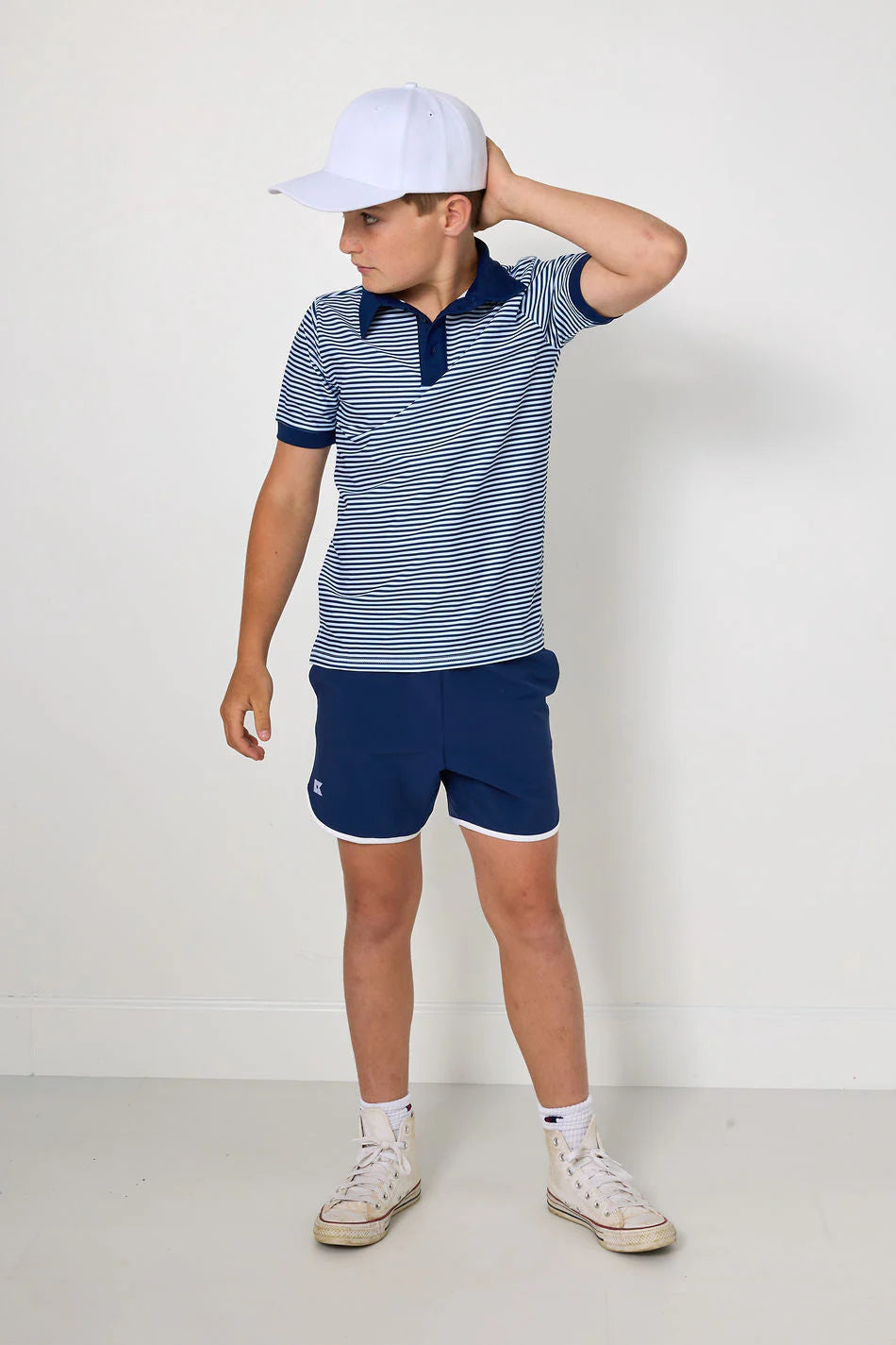 NAVY THIN STRIPE POLO