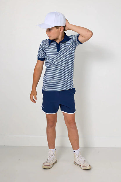 NAVY THIN STRIPE POLO