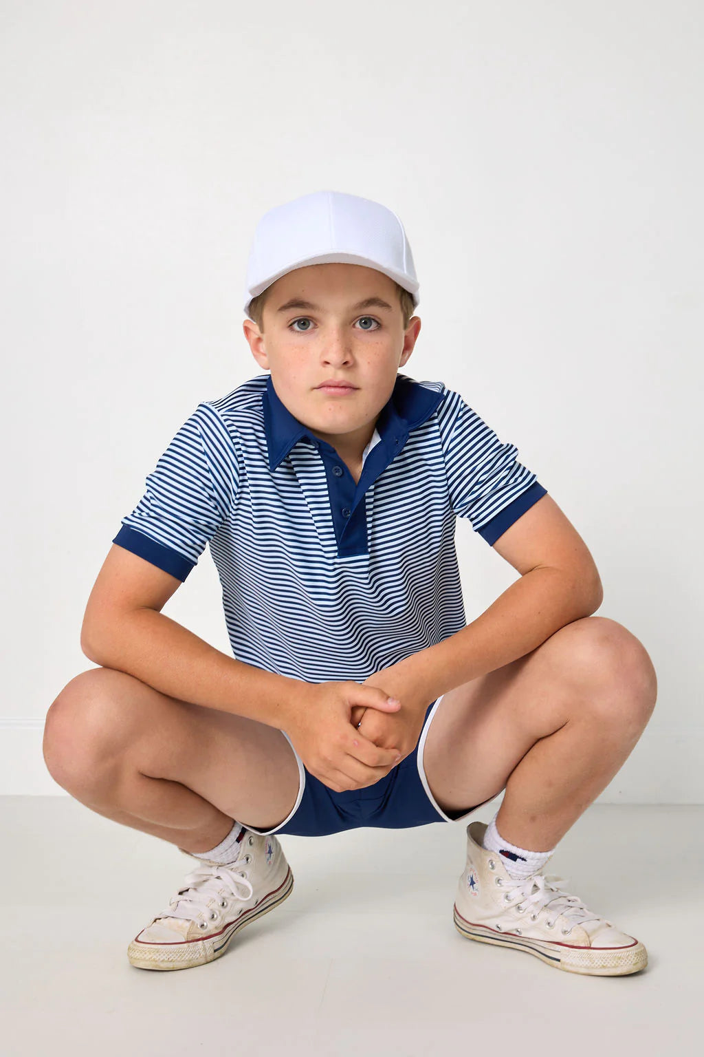 NAVY THIN STRIPE POLO