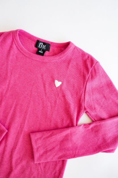 Waffle Long Sleeve | Magenta Pink