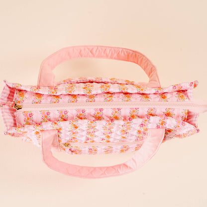 The Everyday Quilted Tote Bag-Petal Parade Pink