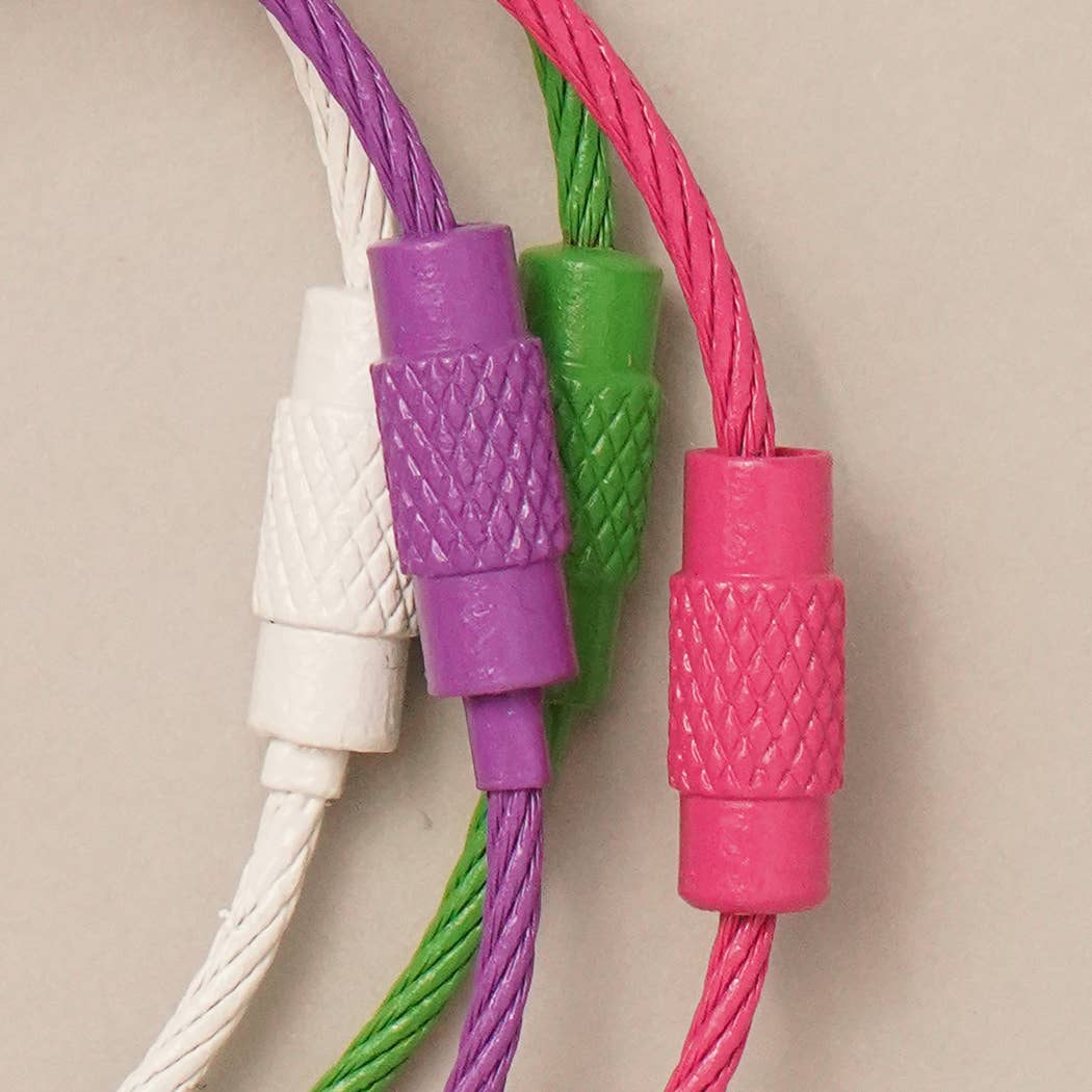 Happy Face Flower Color Tassel Keychain  | Purple