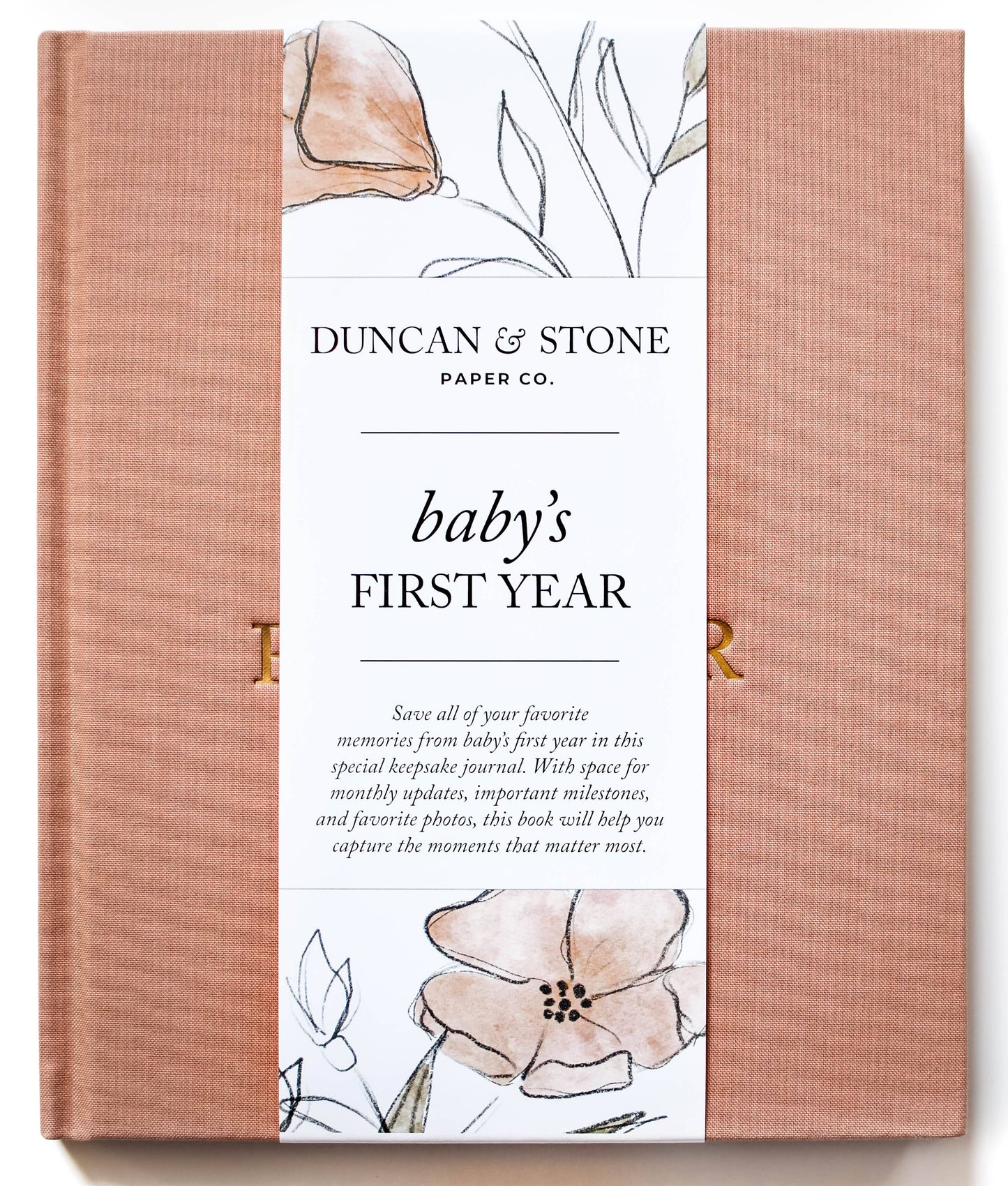 Baby's First Year Memory Book & Photo Album |  Dusty Rose