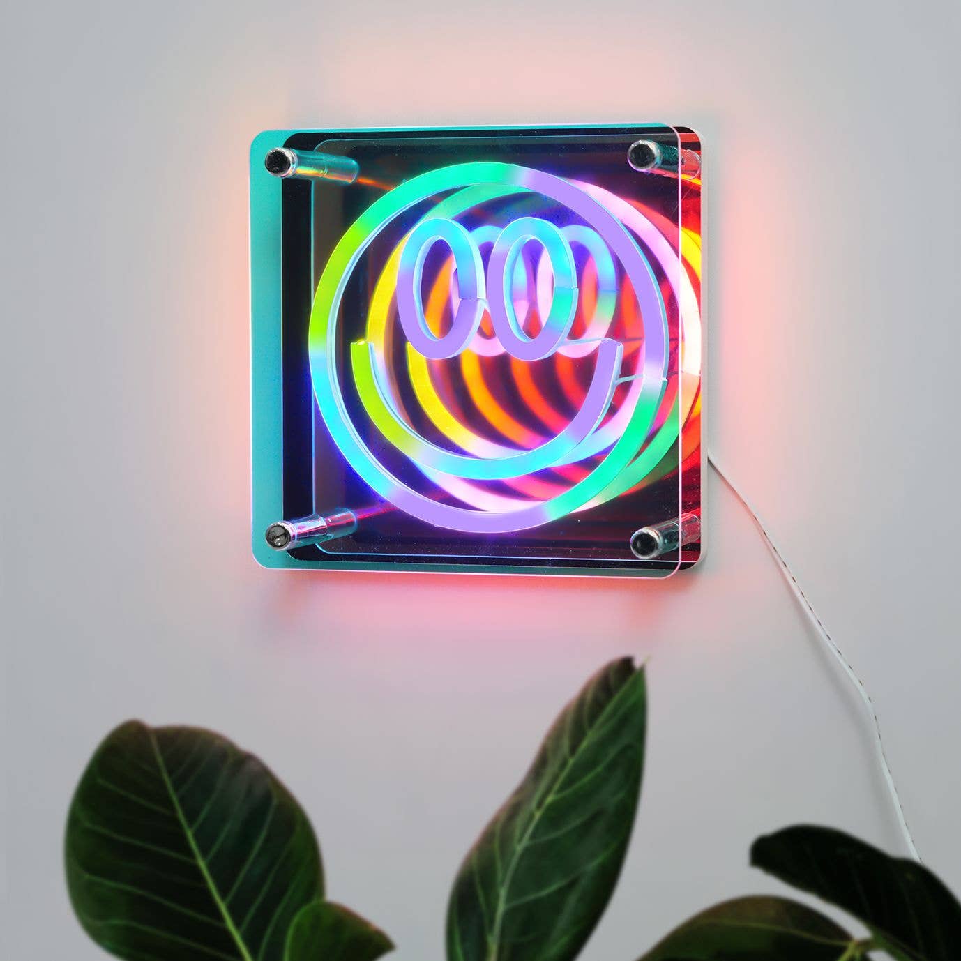 Neon Art Infinity Mirror Lights Wall & Desk Sign-Smile
