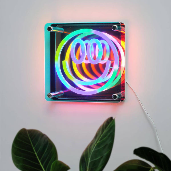 Neon Art Infinity Mirror Lights Wall & Desk Sign-Smile