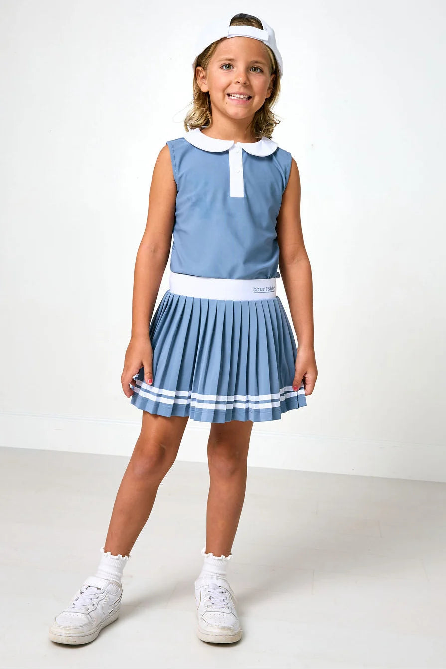 Slate Pleated Skort