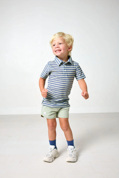 Slate & Sage Stripe Polo Shirt