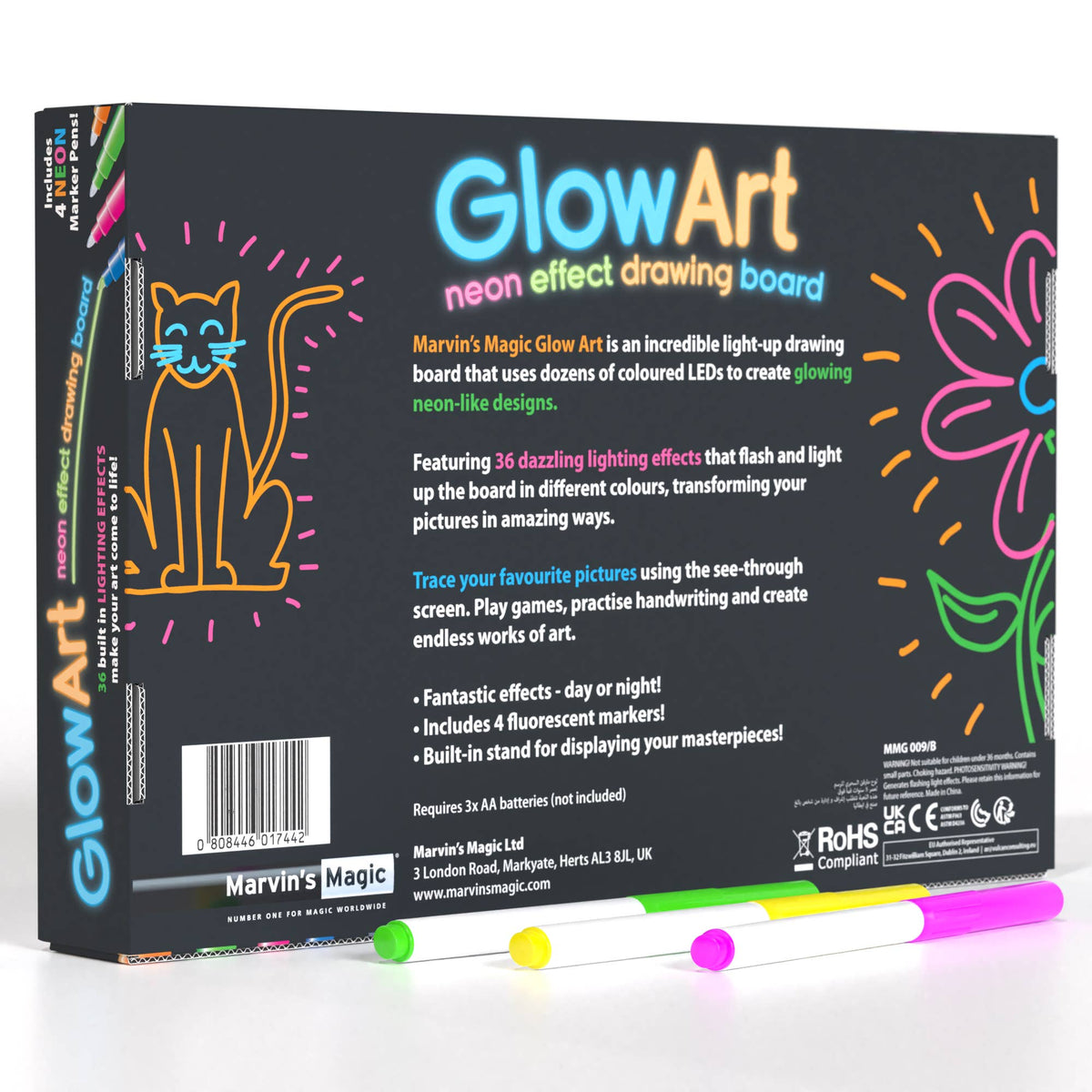 Glow Art Light-Up Drawing Board – Black