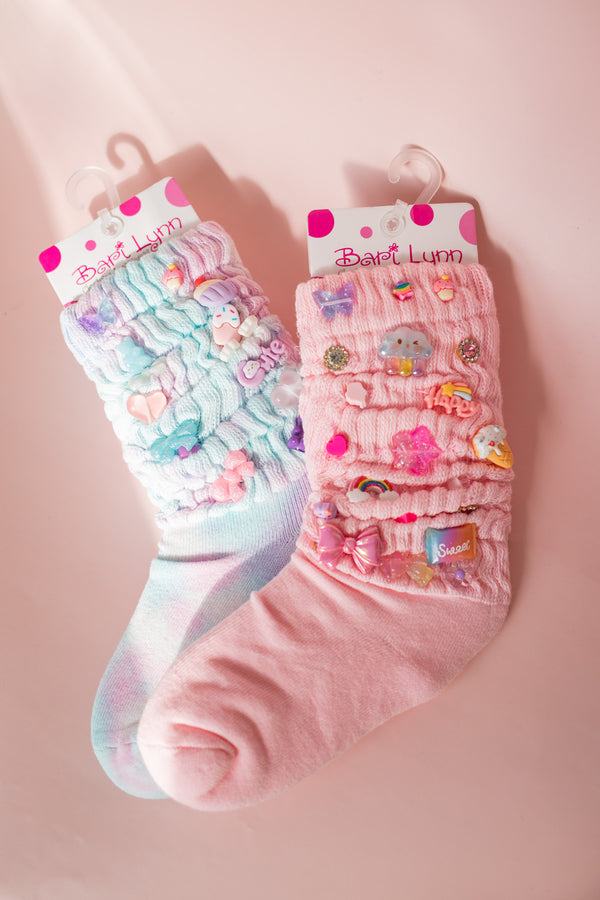 Youth Charm Scrunch Socks | Pink