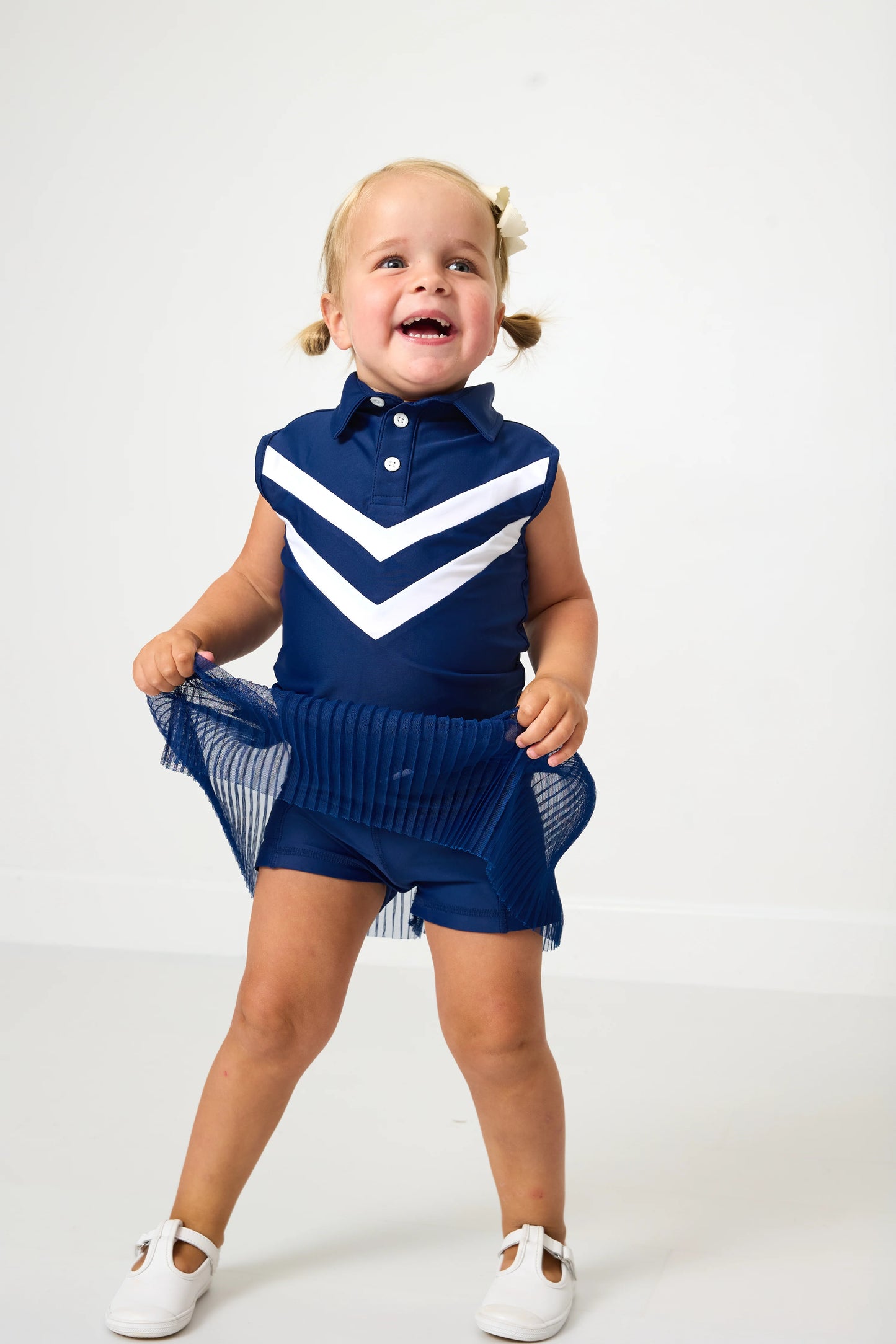 Girls Navy Pleated Skort