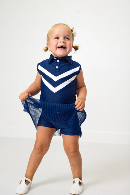Girls Navy Pleated Skort