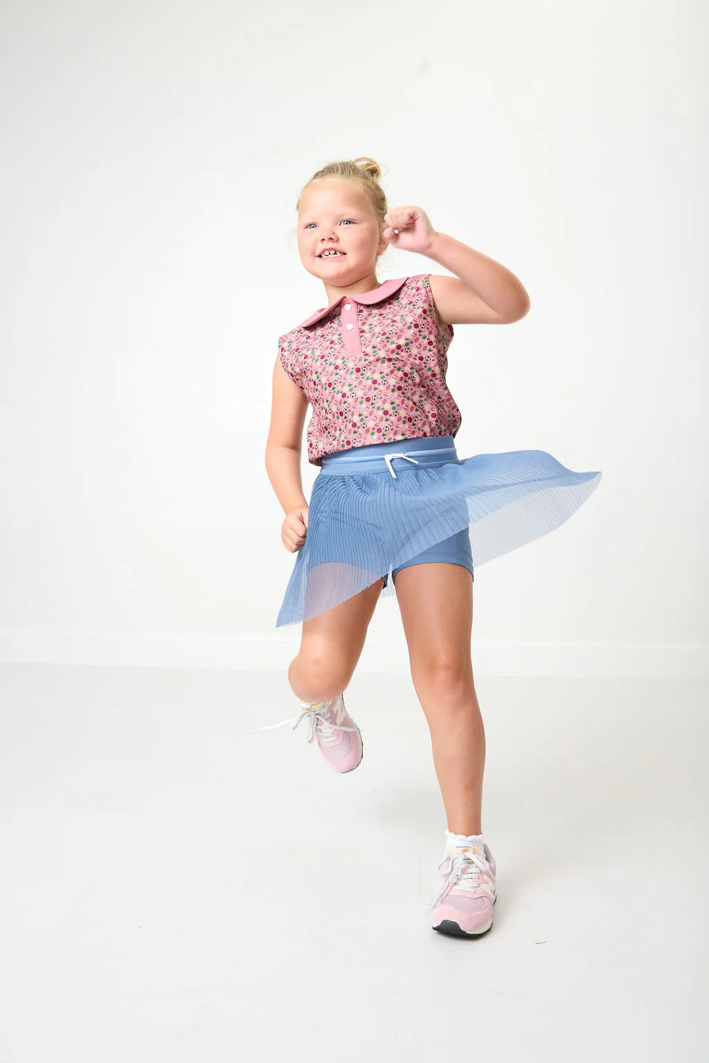 Girls Slate Pleated Skort