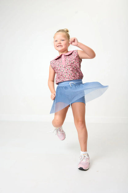 Girls Slate Pleated Skort