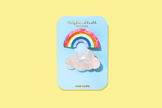 Hair Clip Set | Rainbow + Cloud