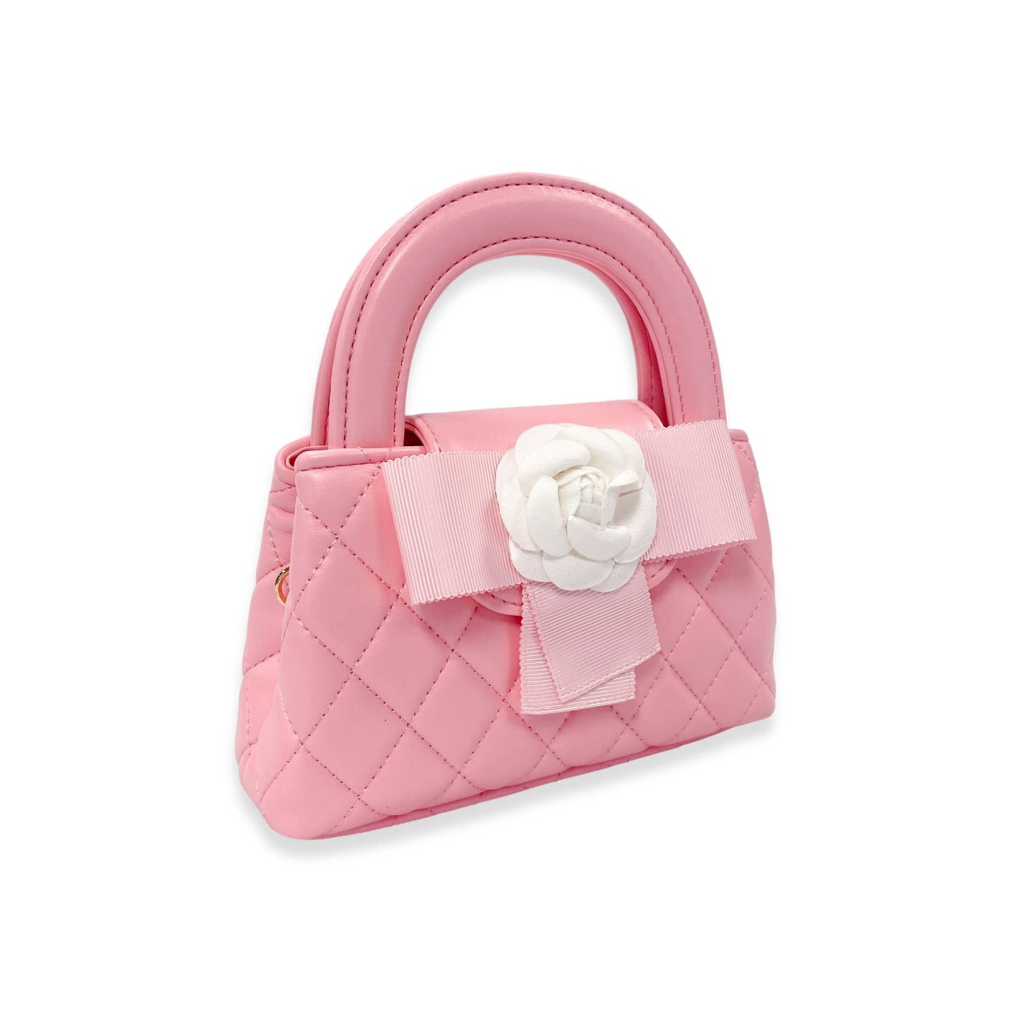 Floral Applique Quilted Bag | Pink