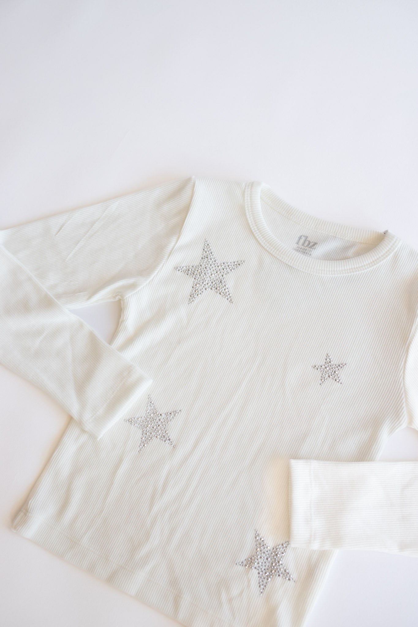 Silver Star Ribbed Long Sleeve | Off White