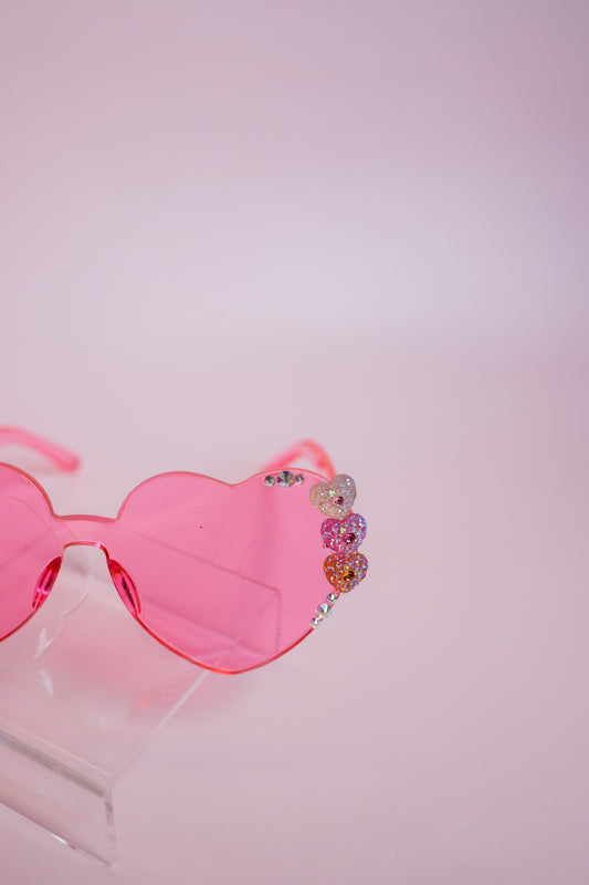 Lover Heart Crystal Sunglasses | Pink