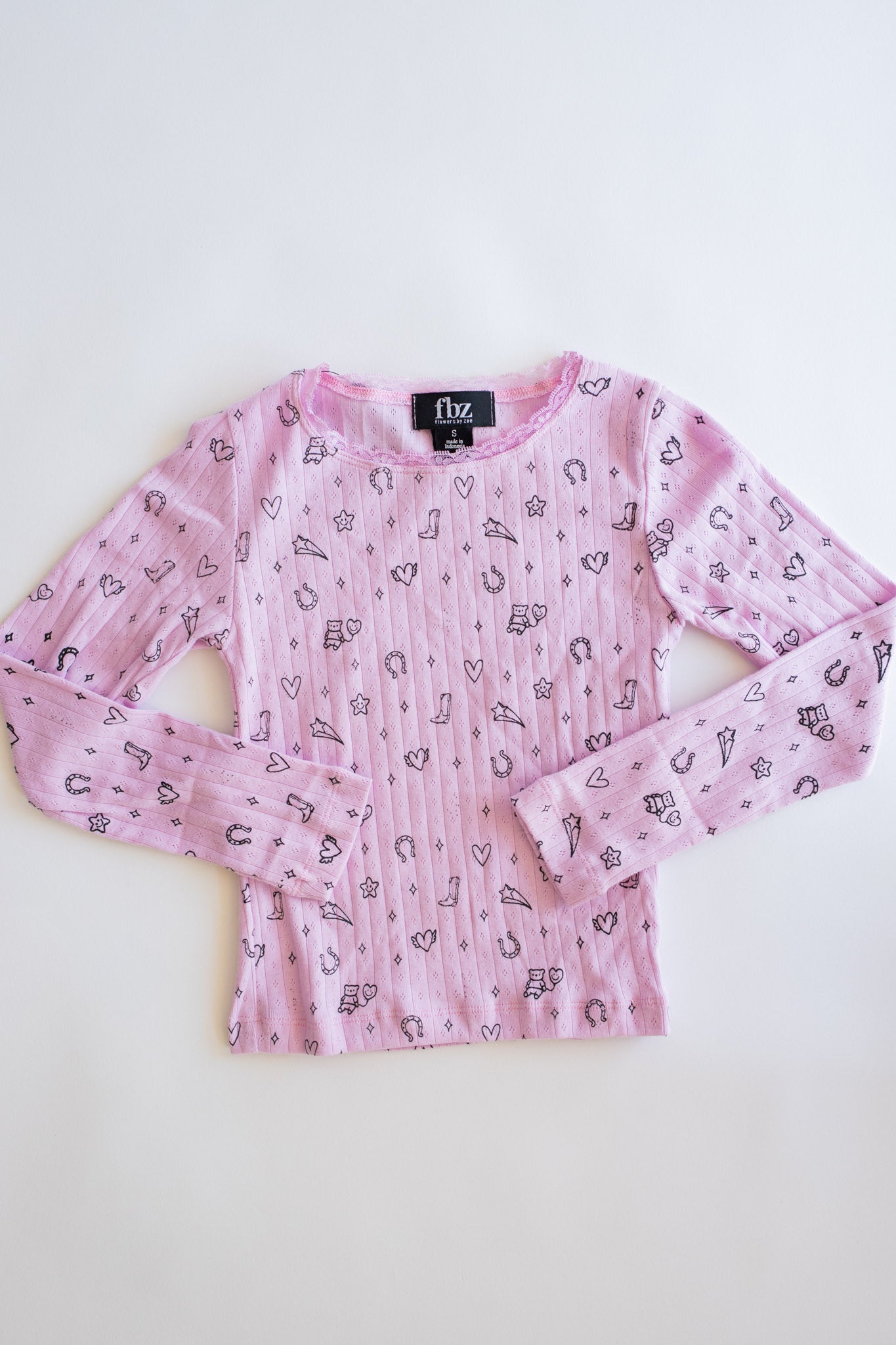 Pointelle Long Sleeve | Pink Western